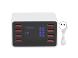 Cargador Usb (carga Rápida Inteligente De 8 Puertos Con Pantalla Lcd)