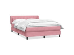 Maison Exclusive - Cama Box Spring Con Colchón Terciopelo Rosa 140x210 Cm