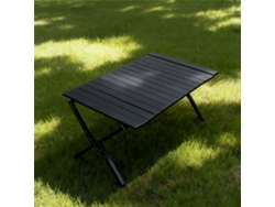 Zmh Mesa Plegable De Metal Negro Para Exteriores Ideal Para Acampar Con Capacidad Para 2 A 4 Personas