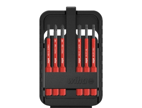 WIHA Juego de bits slimBit electric en surtido, de 7 uds., incl. caja de slimBits (44366)