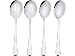 Juego De Cucharas Para Servir, 2 Cucharas Y 2 Cucharas Ranuradas, Acero Inoxidable De 22 Cm Para Buffets Y Banquetes.
