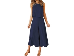 Fasst-conjunto De Verano Para Mujer Roylamp: Blusa Corta Cuello Redondo Y Pantalones Anchos Cortos