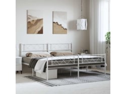 Estructura Cama Sin Colchón Con Estribo Metal Blanco 183x213 Cm
