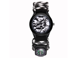 Reloj De Pulsera Para Hombres Con Brújula Outdoor Senderismo Montaña Camping Blanco