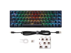 Teclado Mecánico Inalámbrico De 2,4 Ghz Con 68 Teclas, Retroiluminación Rgb Dinámica Para Windows, Interruptores Marrones.