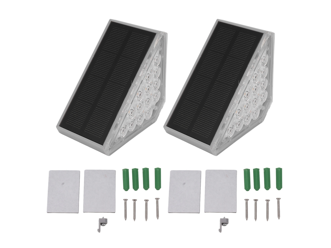2026-2 Set Luces De Escalera Solares Triangulares Ip68 Impermeables Para Jardín Porche Patio Exterior Decoración