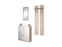 Mueble de Entrada MÓVEIS BONITOS Paola (Sonoma y Blanco - Melamina - 105 x 24 x 89 cm)