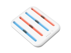 Estación de carga plana 4 en 1 para Joy-Con Switch 2, compatible con hasta 4 mandos, con indicadores LED y protección de seguridad, color blanco. Aeuzwr