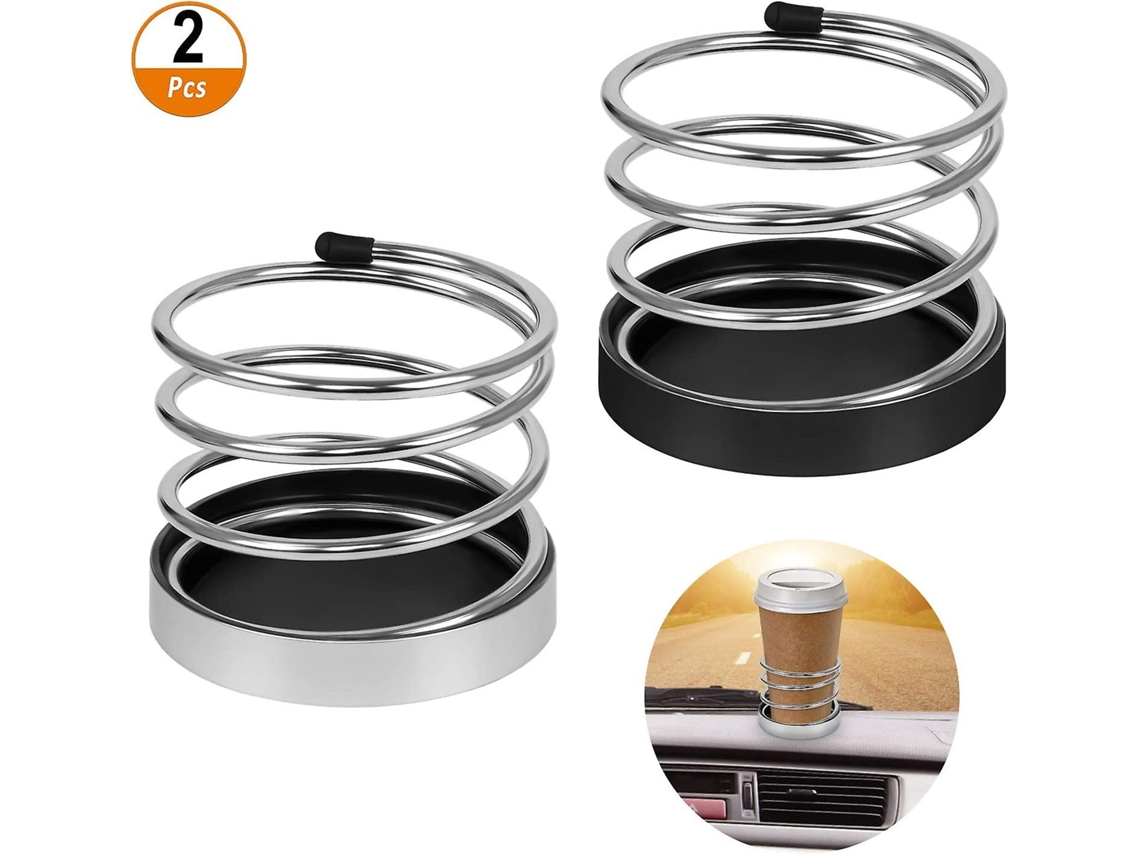Soportes para bebidas y teléfonos móviles de acero inoxidable con almacenamiento para coche
