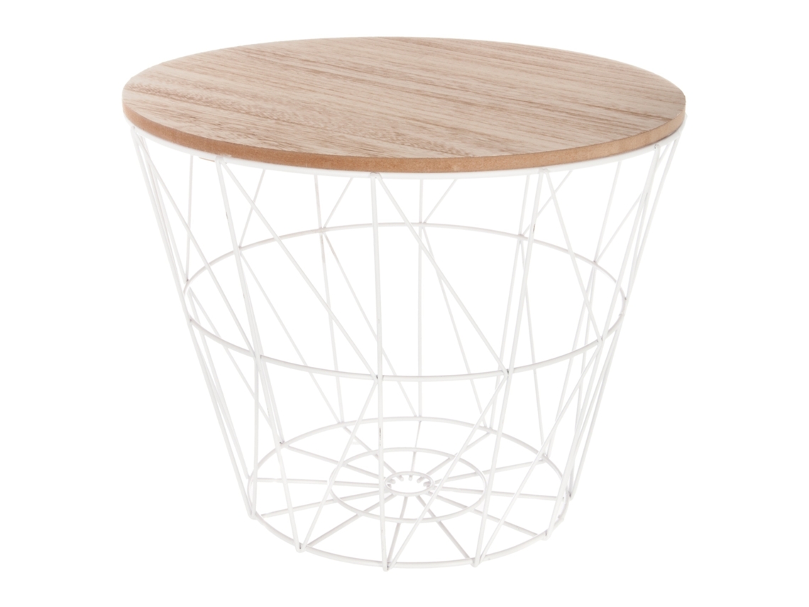 Mesa auxiliar de metal blanco 'Kumi' Ø38x30,5cm WELLHOME