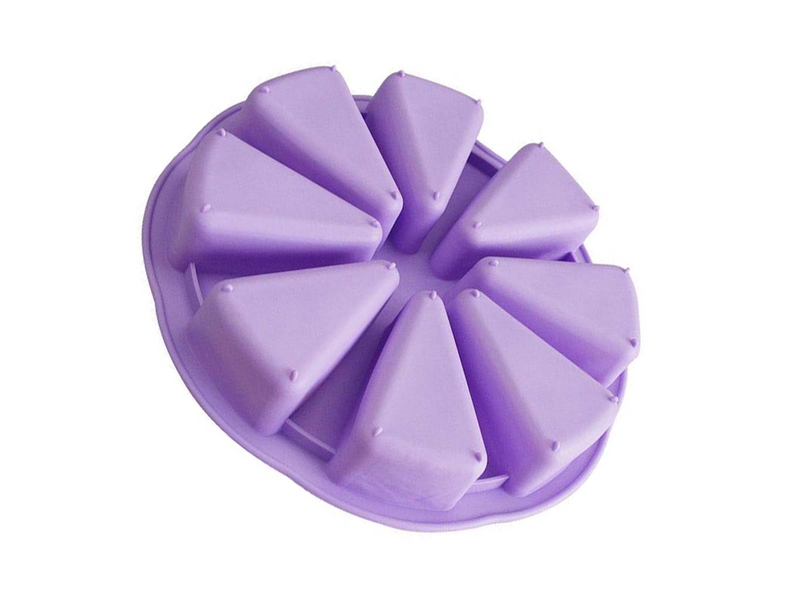 Molde para tartas con 8 cavidades triangulares, molde para pasteles, rebanadas, molde para repostería, molde para rebanadas de Pizza (púrpura claro) UISAVE
