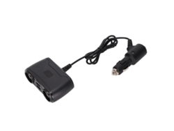 Adaptador Split De Acendedor De Cigarro Carro 120w Usb Qc 3.0 Carregador Plug Com Display Digital E Interruptor