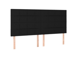 Cabecero negro 180x5x118/128 cm Tejido exclusivo Maison