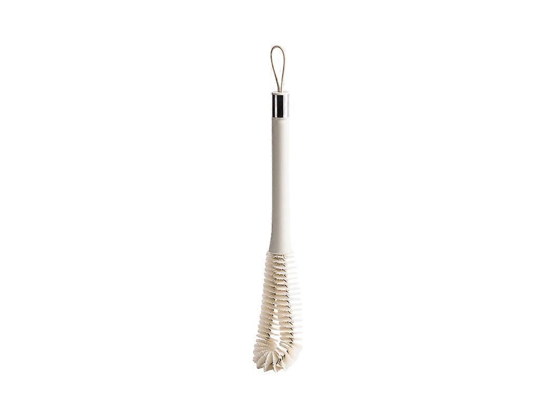 Limpador de garrafas com cabeça em L para flocos de smoothie, garrafas térmicas e jarras. Material: ABS e nylon cinza.