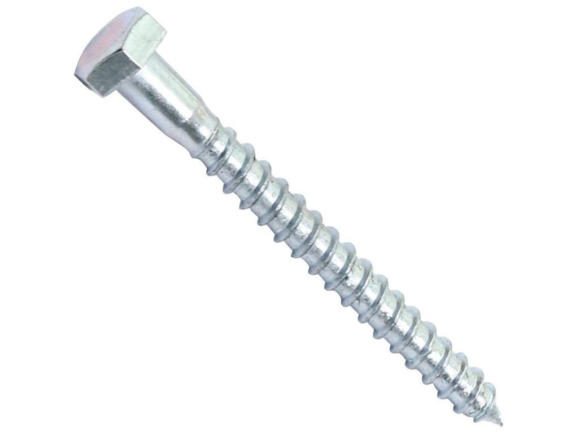 Lote De 50 Tornillos Para Madera Con Cabeza Hexagonal M8x80mm, Acero Cincado, Para Bricolaje.