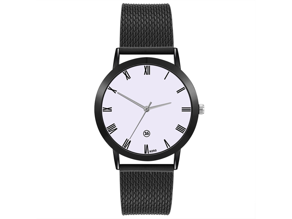 Reloj De Pulsera Unisex Para Parejas, Números Romanos, Cuarzo De Aleación, Negro, Zhoulianfa