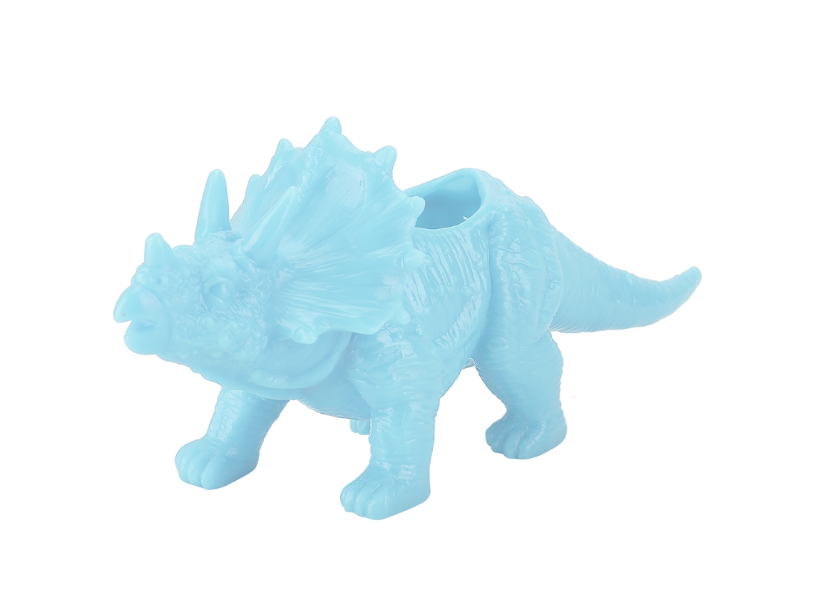 Maceta de cactus Triceratops con suculentas para decoración de jardín (azul claro)