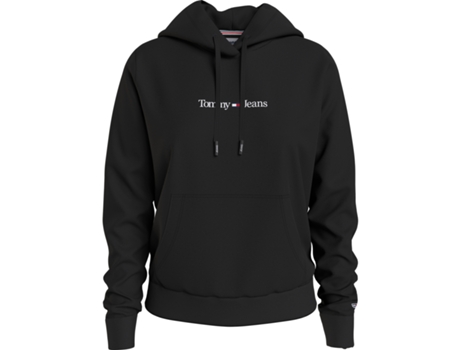 Sudadera con Capucha TOMMY JEANS Reg Serif Linear Negro (XL)