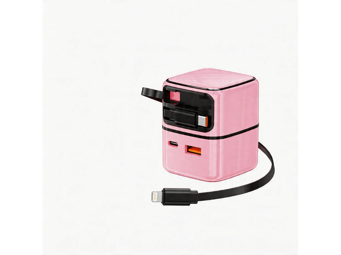 Cargador Digital Lab De 35 W Con 4 Puertos Gan - Rosa