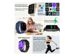 Reloj Inteligente Con Pantalla Táctil Completa De 1,96 Pulgadas, Monitor De Oxígeno En Sangre, Rastreador De Fitness Y Podómetro