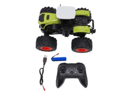 Tractor De Juguete Recargable Con Control Remoto De 2,4 Ghz, Luces, Neumáticos Tpr Para Bebés, Batería Incluida.