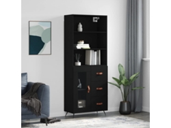 Aparador Alto Madera Contrachapada Negro 69,5x34x180 Cm