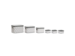 Set 6 Cesta Bambú Poliester Estrellas 51x35x33cm