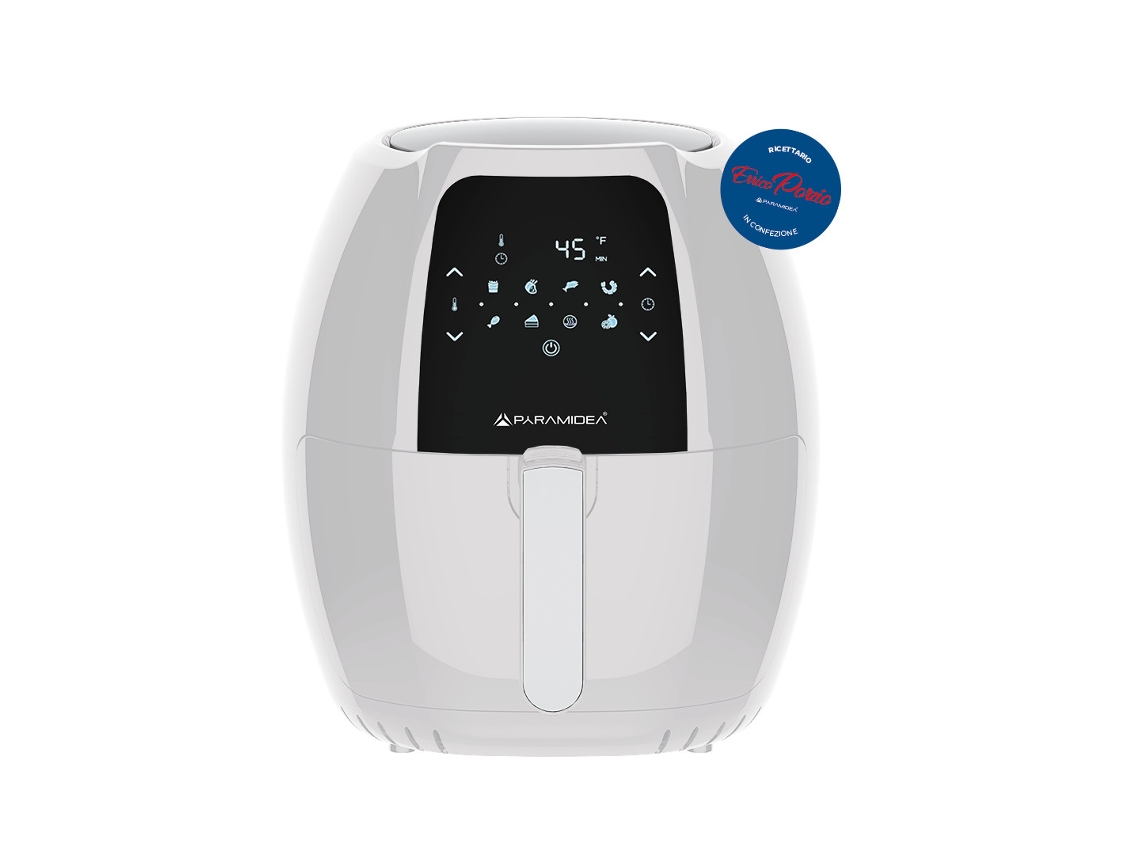 AF812W freidora Sencillo 8 L Independiente 1800 W Freidora de aire caliente Blanco PYRAMIDEA