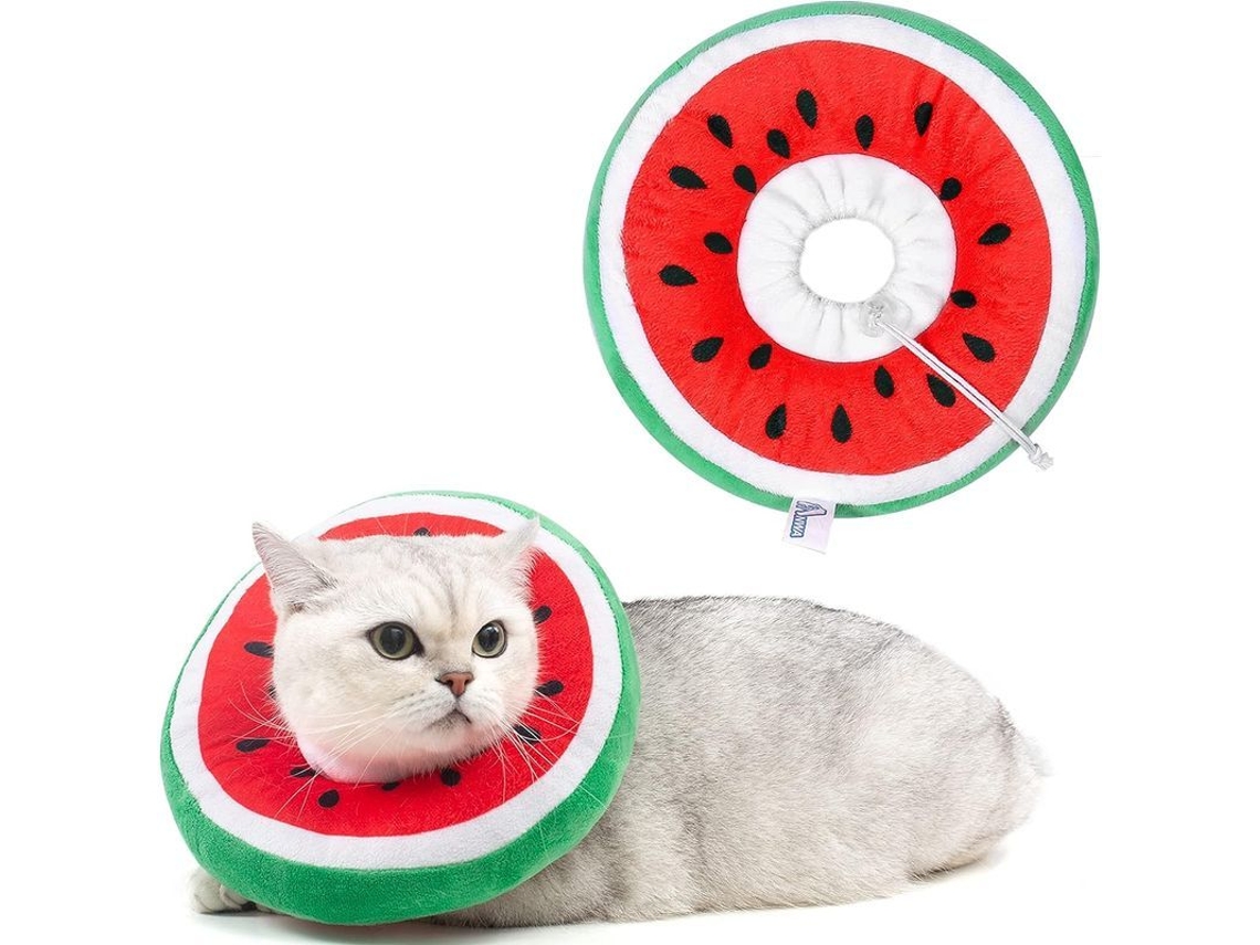 Collar De Recuperación Suave Ajustable Para Gatos Sandía Talla Media 7-18 Libras