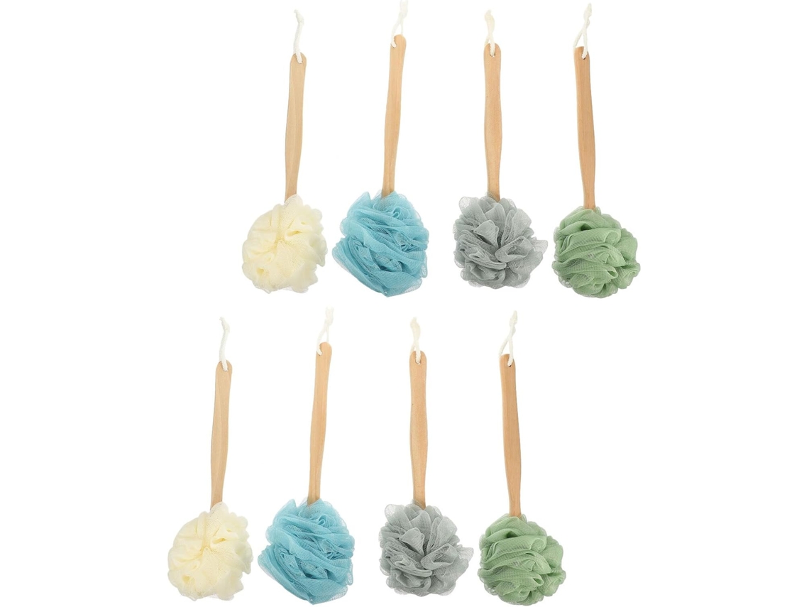 8 Pièces Lot De Cepillos Baño A Long Manche Nylon Exfoliant Suave Pour Corps Gommage Cepillo