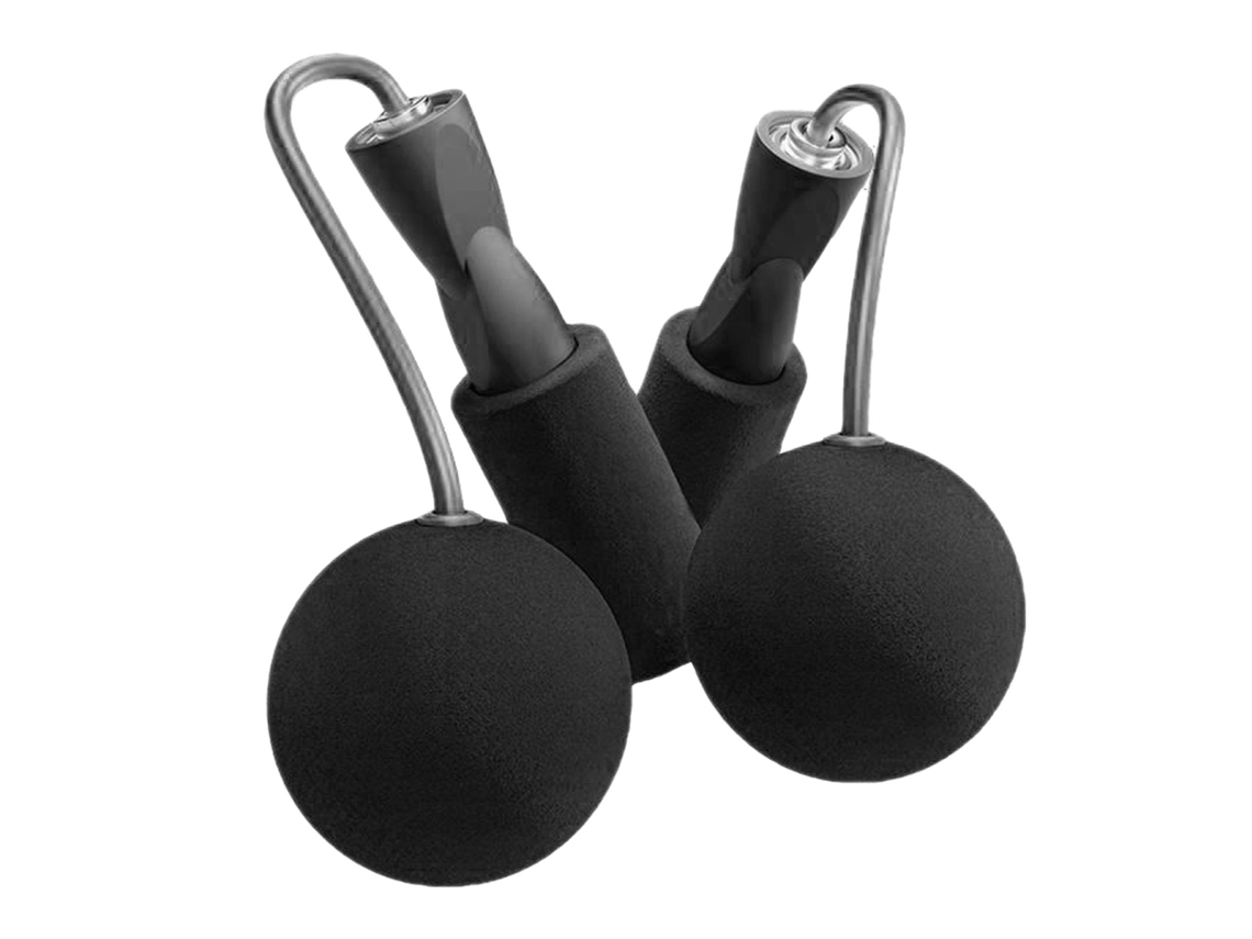 Omni-corda De Pular Sem Fio Com Bola Pesada 6.5cm Rolamentos Duais Silenciosa Cabo Fitness Interior Preto