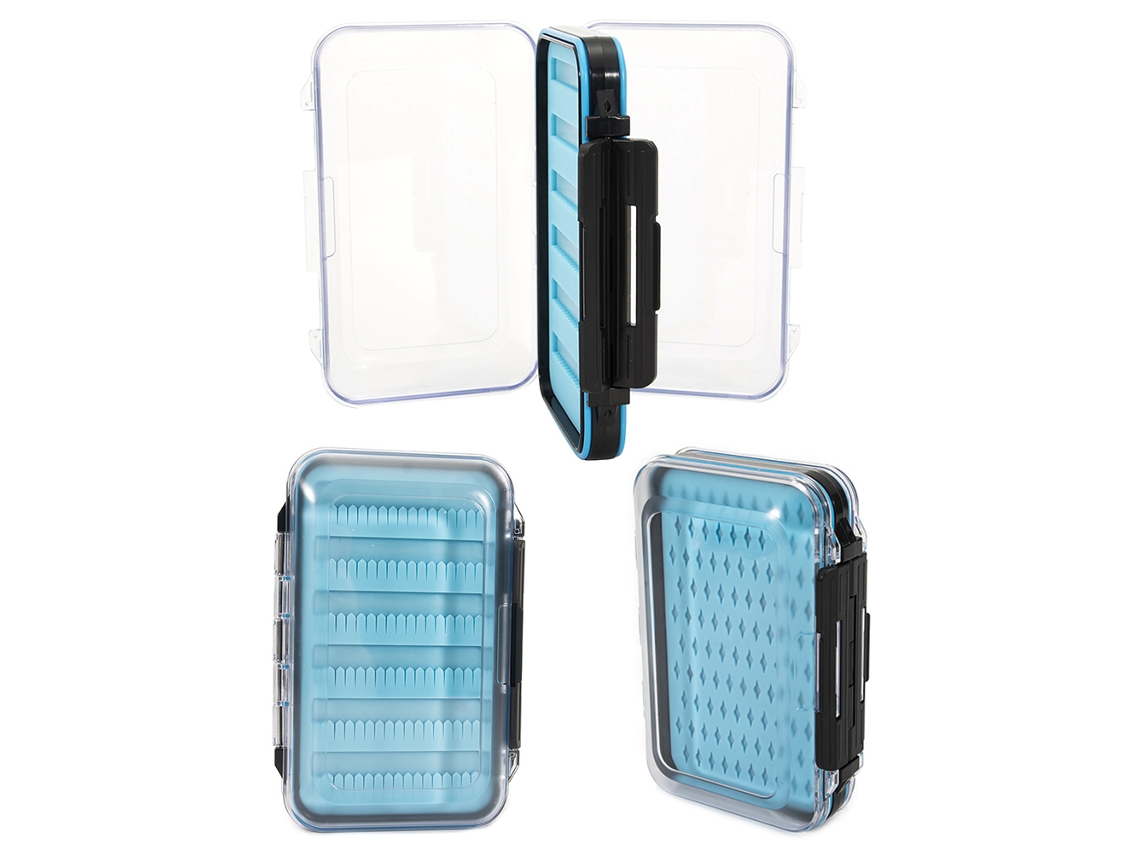 Danu26-caja De Pesca Con Mosca Doble Cara Impermeable Resistente A Impactos Con Tapa Transparente Azul Tamaño L