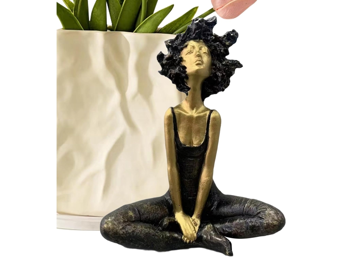 Estatua De Ni A Figura Mujer Africana Meditando Resina Regalo Cumplea Os Para Dormitorio Sala Estar O Estudio