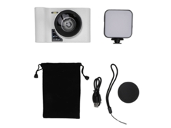 Cámara Digital 24mp 2.5k Con Pantalla 2.8", Zoom Digital 16x, Wifi, Luz De Relleno Y Función Vlogging Blanca