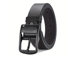 Cinturón retro de TPU para hombre Yuysan, hebilla de aguja, 120 cm de largo, negro con hebilla negra.
