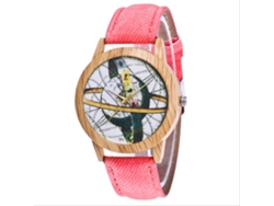 Reloj De Pulsera De Cuarzo Informal Con Correa De Vaquero Rosa - Zhoulianfa