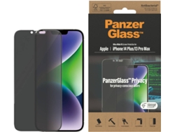 Protector de pantalla de cristal de privacidad PANZERGLASS para iPhone 14 Plus / 13 Pro Max, ajuste ultra ancho.