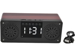 Altavoces Dobles De Madera, Subwoofer Bluetooth, Pantalla De Reloj
