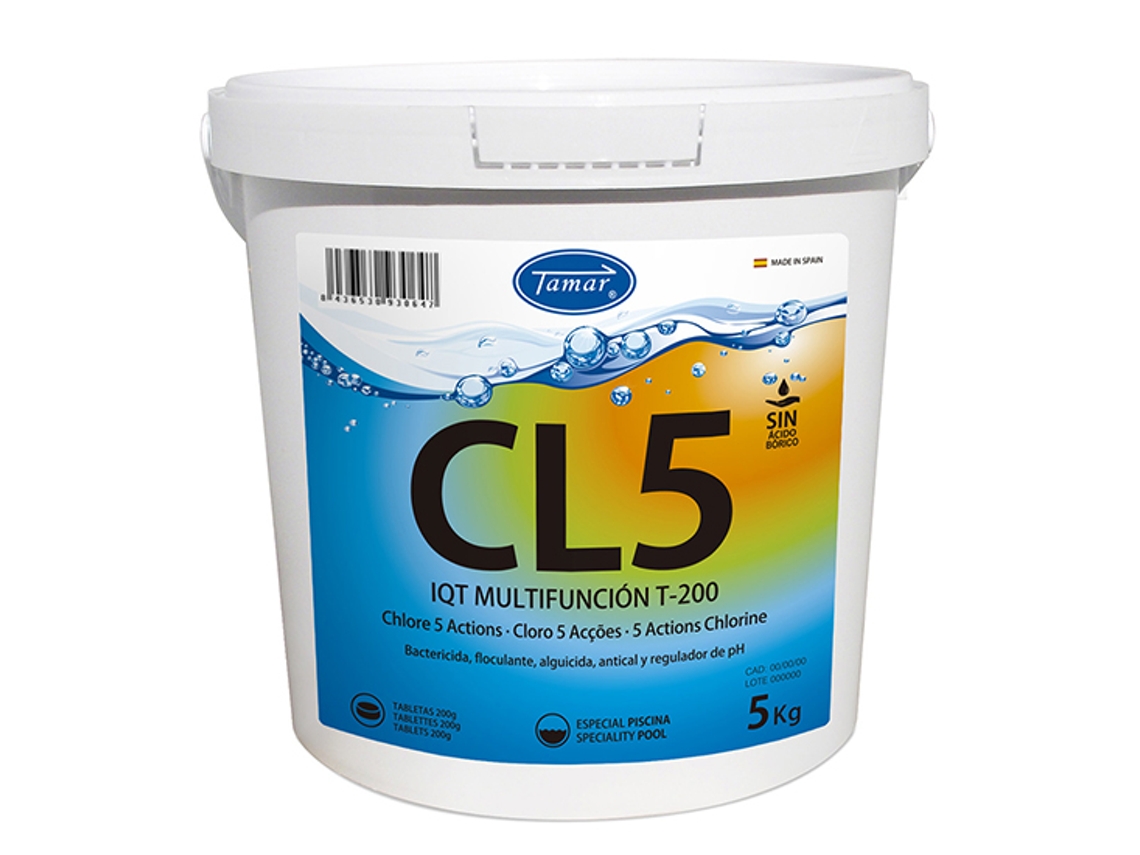 Piscina TAMAR Cloro 5 Acero es Tableta r 5kg