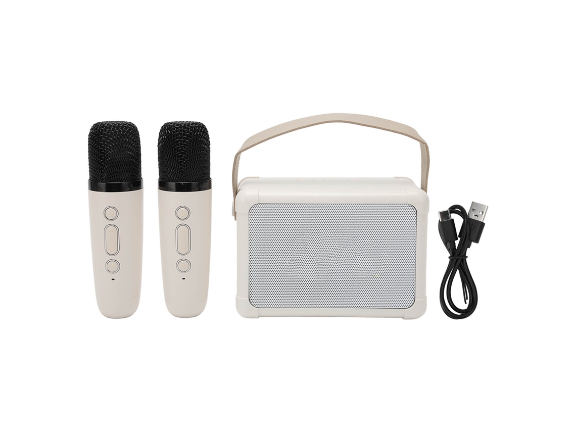 Máquina De Karaoke Con 2 Micrófonos Inalámbricos, Luces Dinámicas Y Altavoz Bluetooth Portátil Para Adultos Y Niños