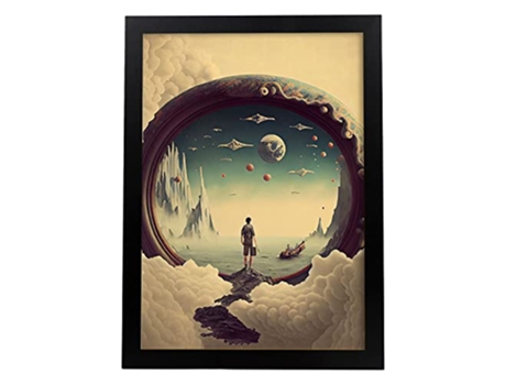 NACNIC Poster Portal Ártico En Estilo Surrealismo Cinematográfico Ilustraciones Y Grabados De Historieta Abstracta Y Artística A3 Marcos Negros