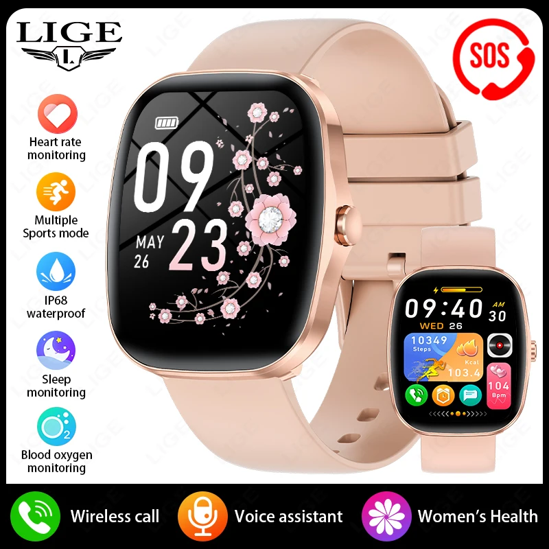 Reloj Inteligente (rosa), Pantalla Táctil Hd De 1,53 Pulgadas, Para Deportes Y Fitness.