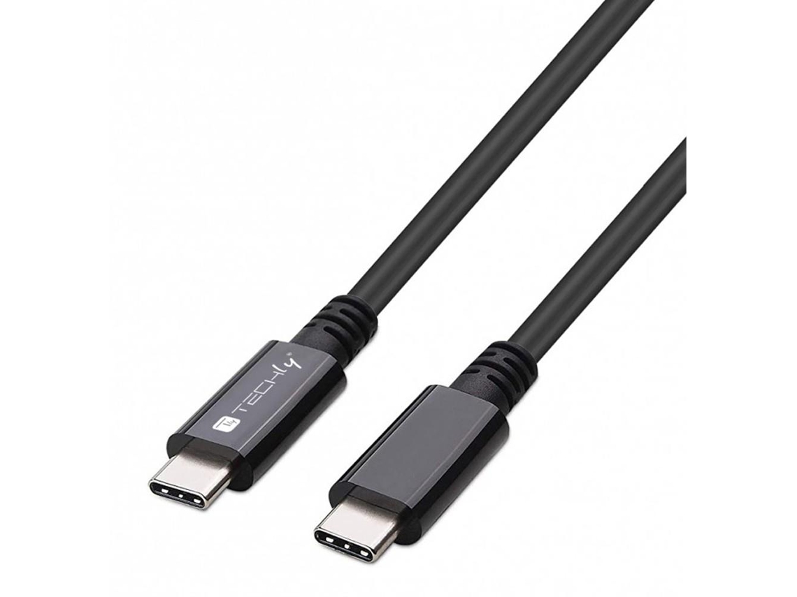 Cable USB TECHLY 0,8 m USB4 Gen 3x2 USB C Negro