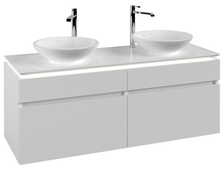 Villeroy &amp Boch Legato Vanity unit B592 1400x550x500mm 2 lavabos iluminación LED