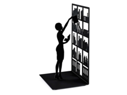 Balvi Bookend una biblioteca Preto