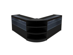 Conjunto de mostrador comercial MonsterShop Andromeda, negro, 2xC12001xLM60, MDF y vidrio templado