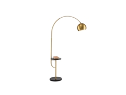 Lámpara de pie LED Tableau de latón pulido, 1 unidad, 27 mm, máx. 60 W, altura 192 cm, regulable 180° - Perenz