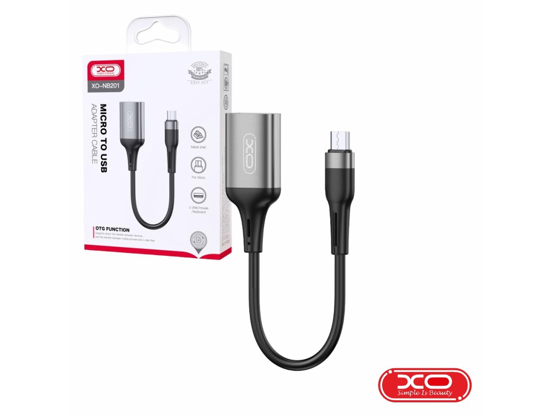 Cable adaptador Micro USB macho/USB A 2.0 hembra OTG XO