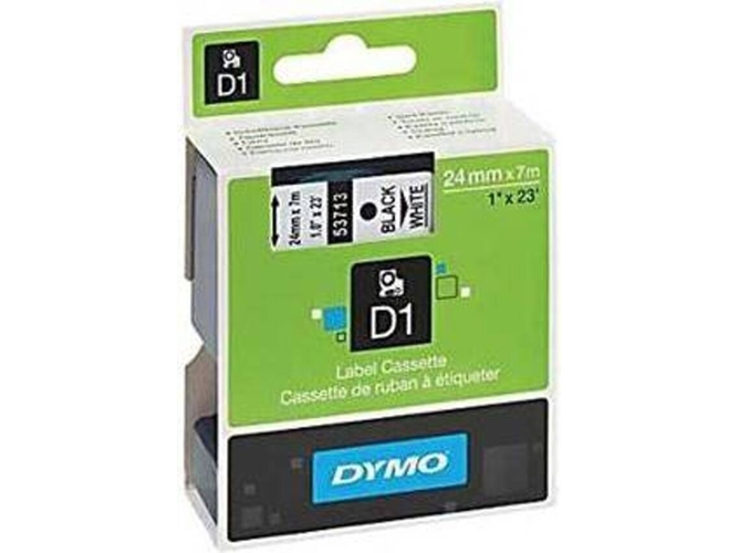 Cinta DYMO D1 24mm Negro/Blanco