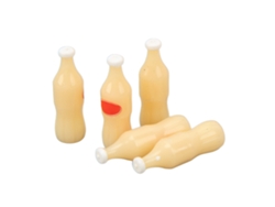 Mini Botella De Refresco A Escala 1:12 Con Cesta, Modelo Decorativo De Cocina, Material Plástico Blanco.